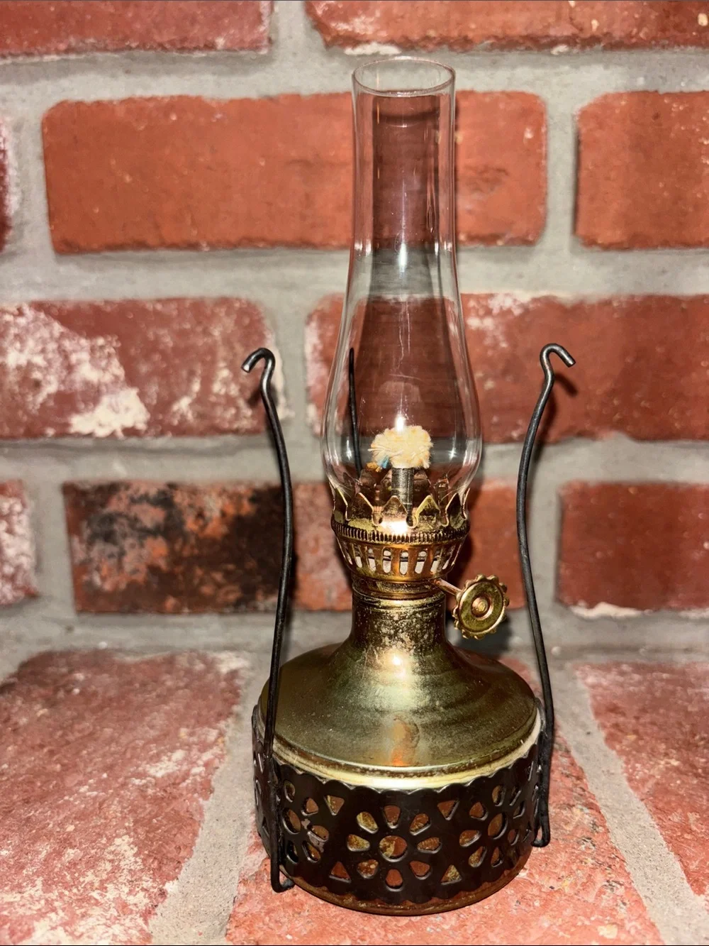 Vintage 8” Miniature Oil Lamp